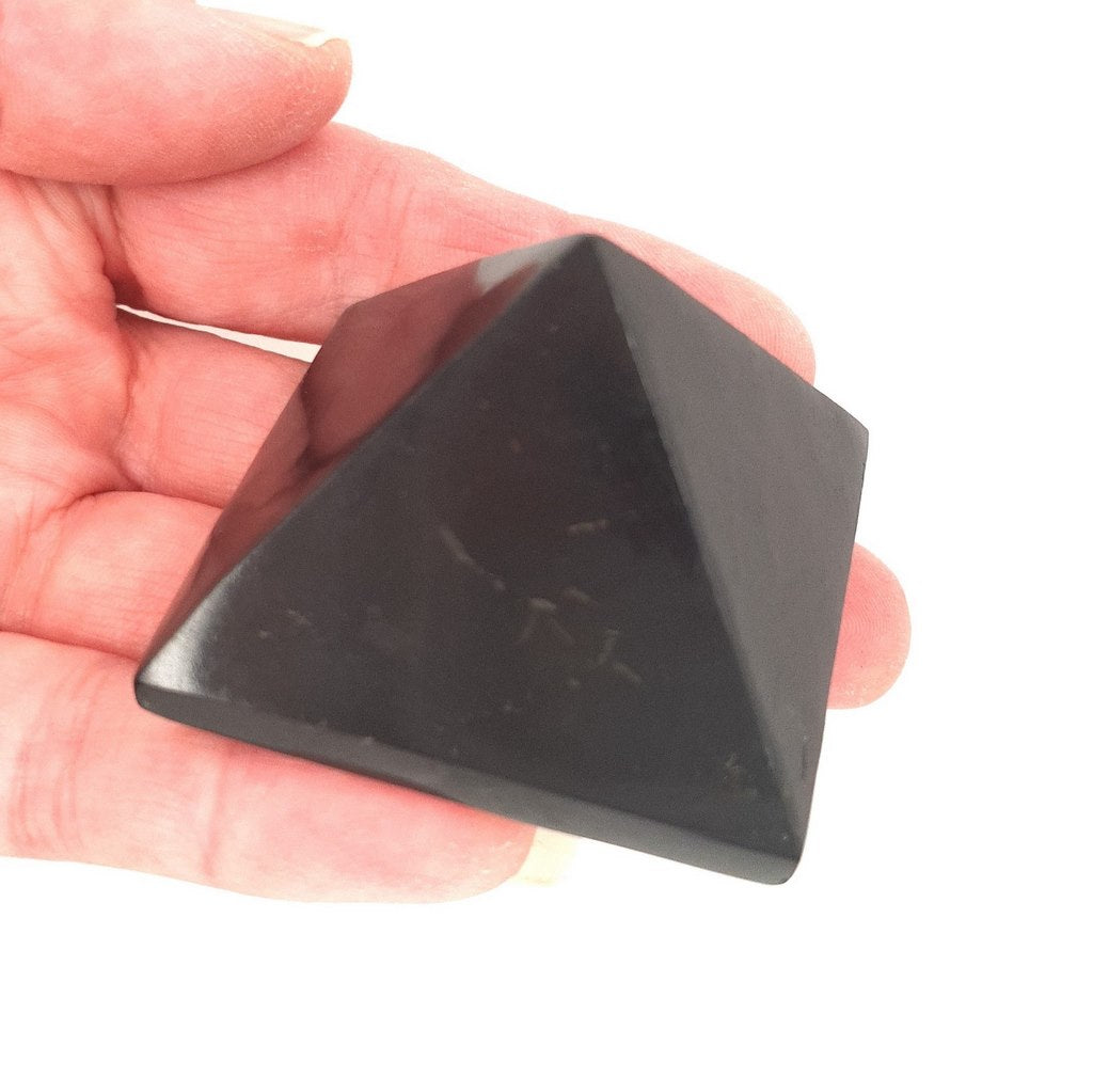 Shungite Pyramid Crystal for EMF Protection Crystal Healing Stone Home Decor