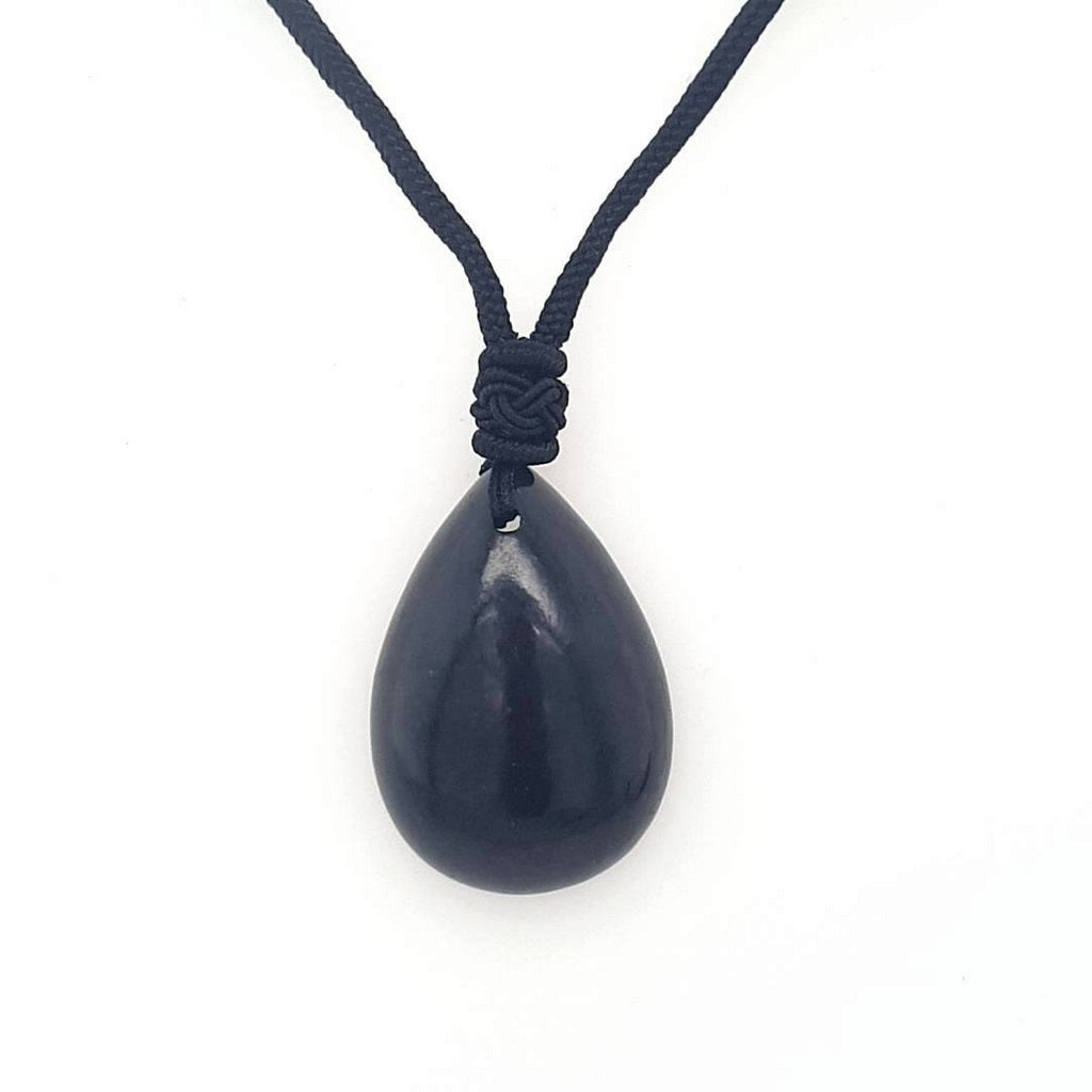 shungite teardrop pendant