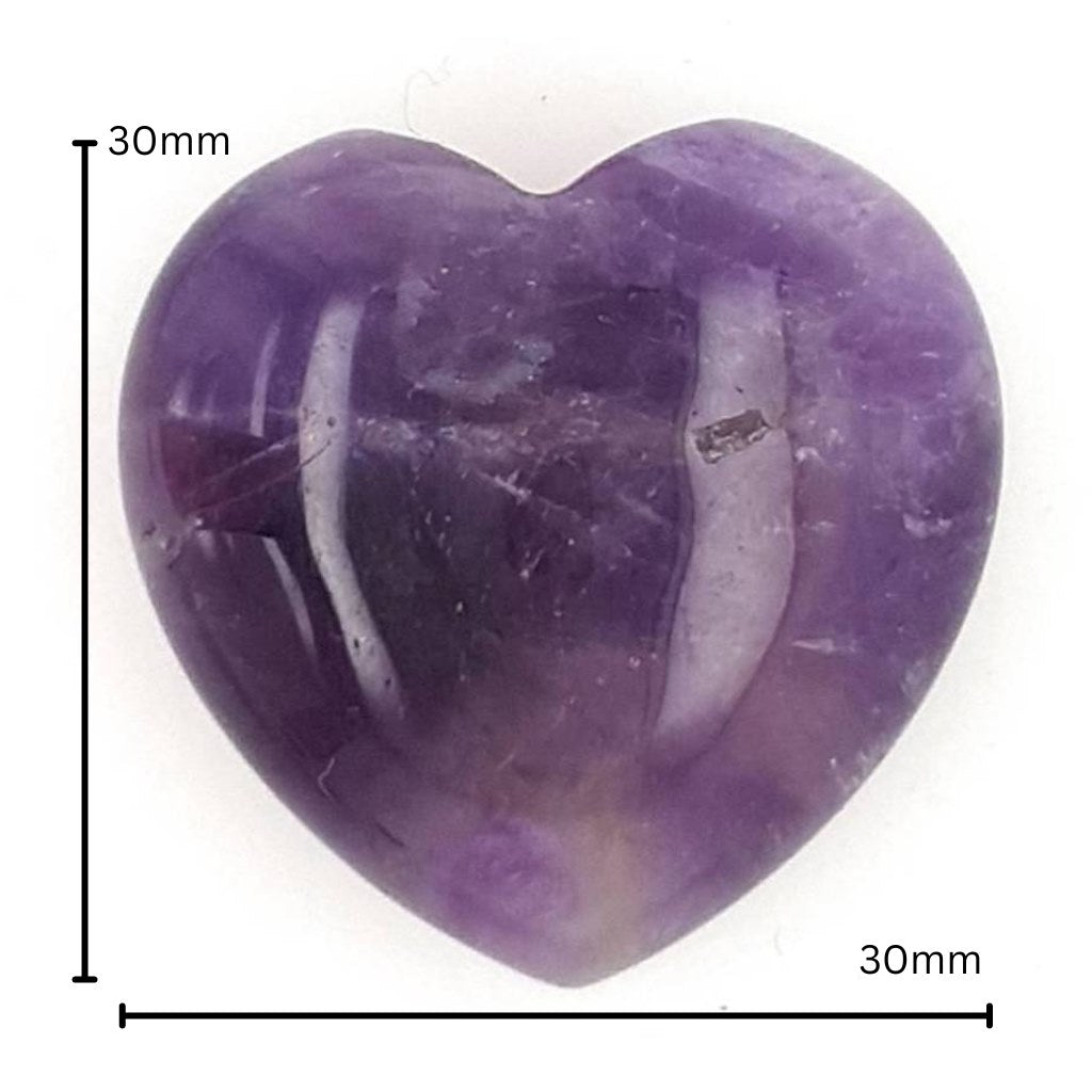 small amethyst crystal hearts