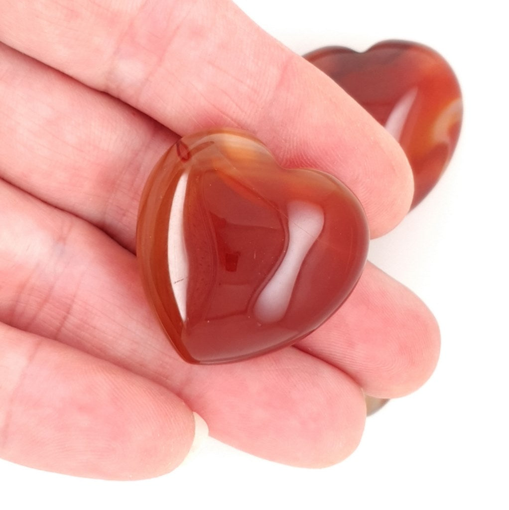 small carnelian hearts