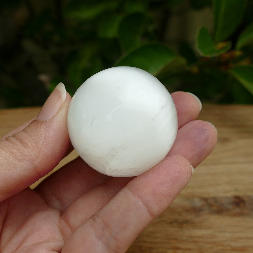 small selenite sphere