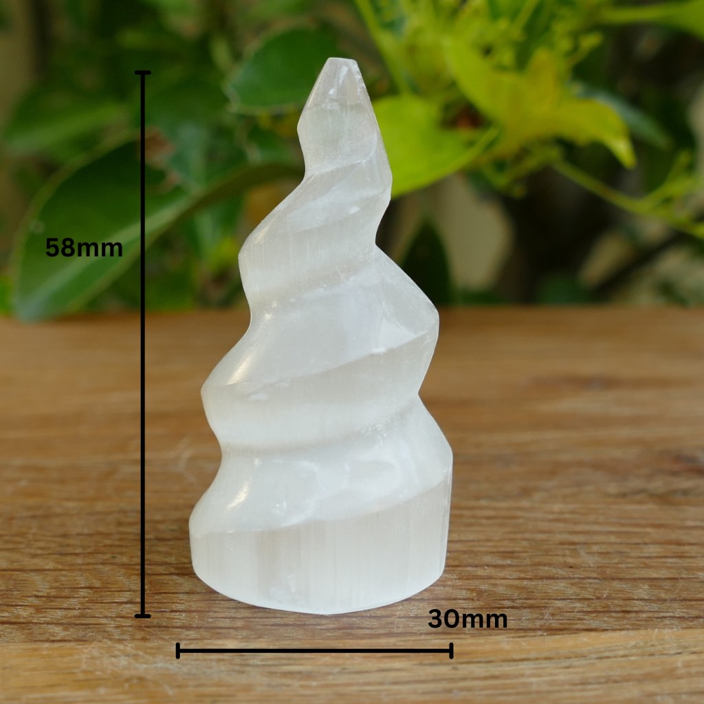 small selenite spiral towers - unicorn horns