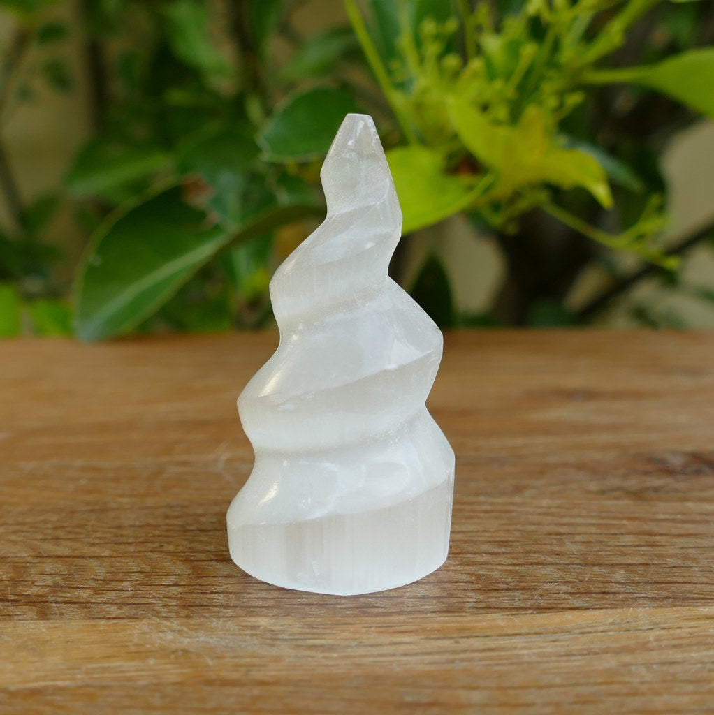 small selenite spiral towers - unicorn horns