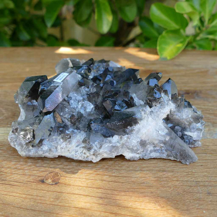 smoky quartz crystal cluster