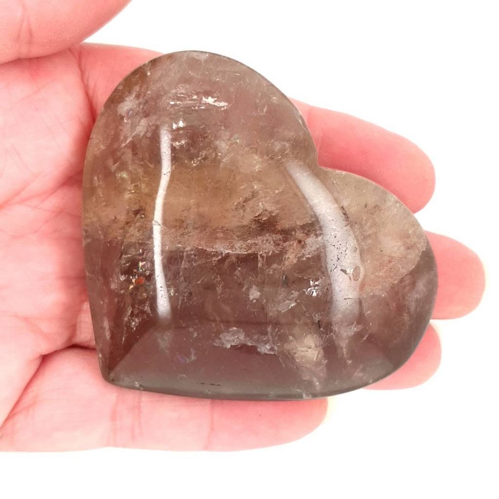 smoky quartz crystal heart