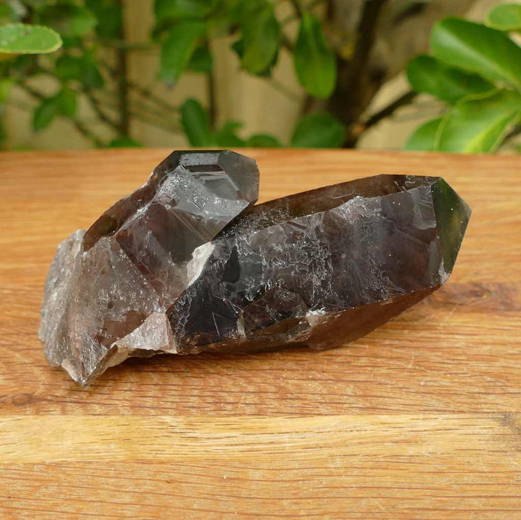 smoky quartz point cluster