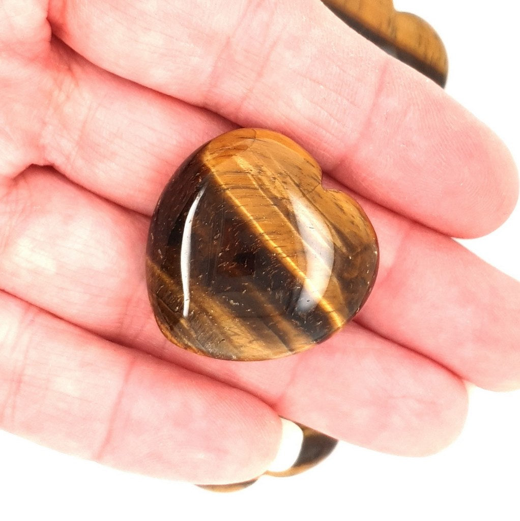 tiger eye small hearts