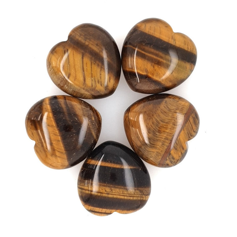 tiger eye small hearts