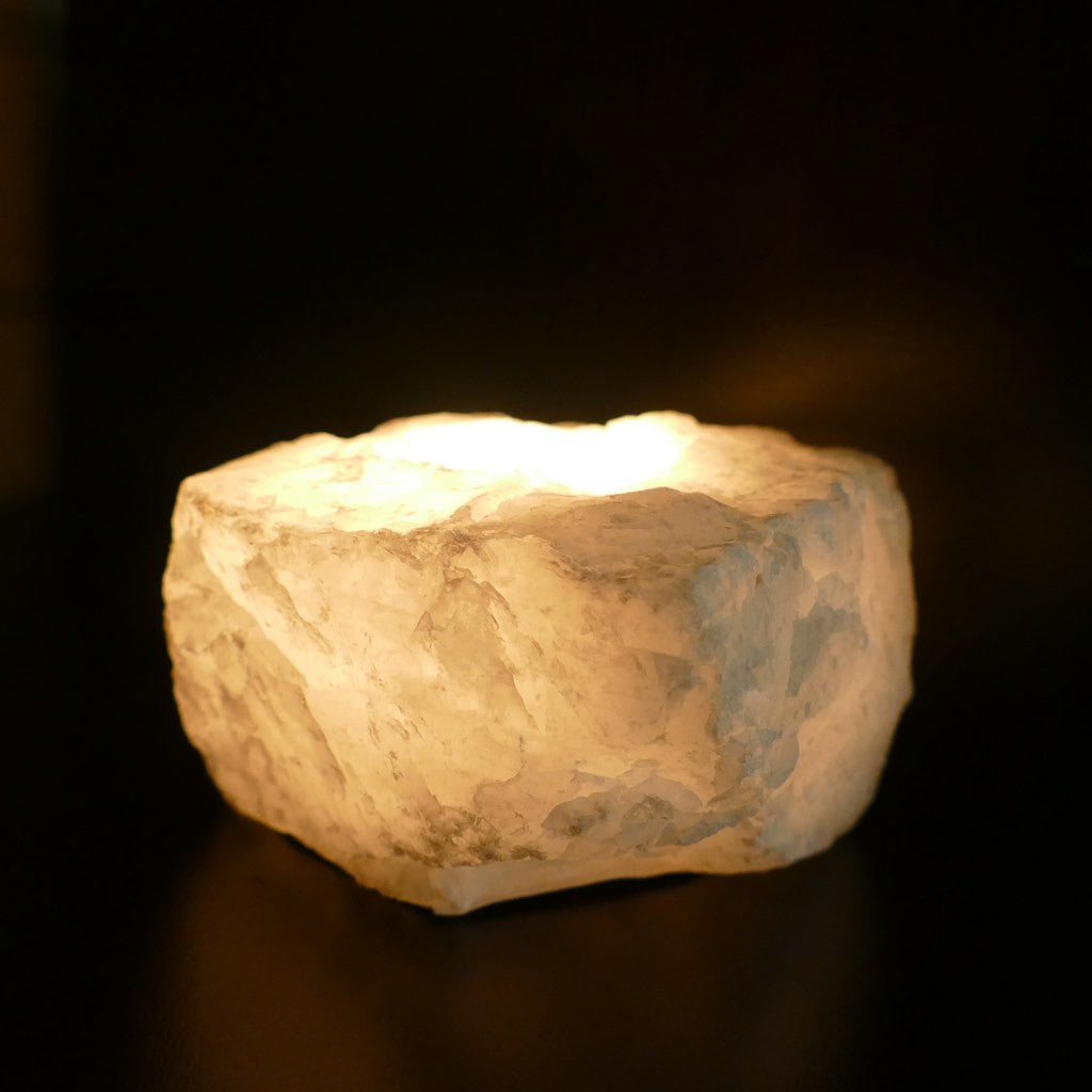 crystal quartz tealight candle holders