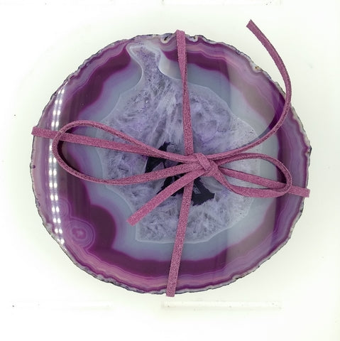 purple agate coasters