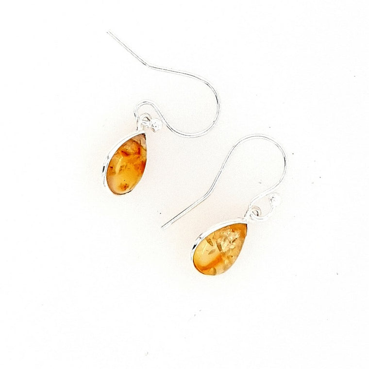 amber teardrop earrings