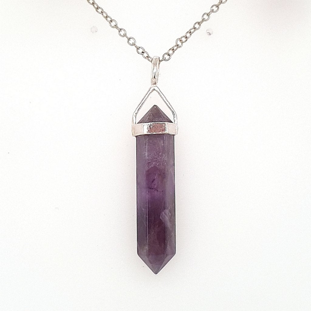 double terminated pendant amethyst