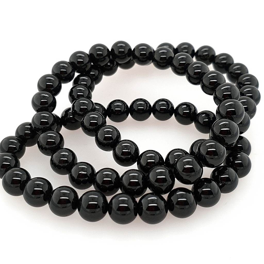 Tourmaline Bracelet with Sparkling Black Beads