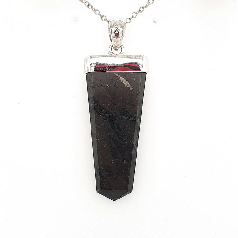 black tourmaline flat pendant