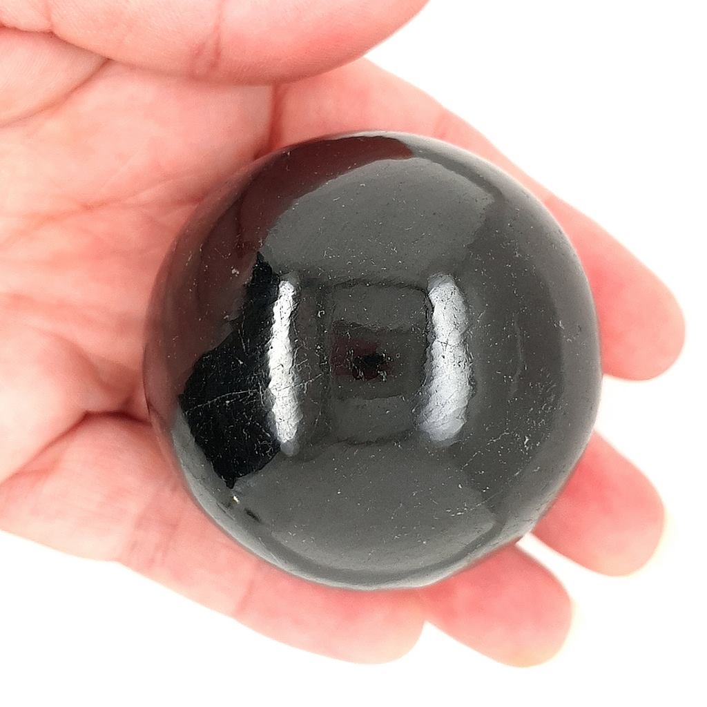 Black Tourmaline Crystal Sphere Perfectly Polished