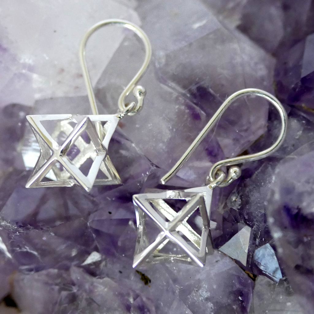 merkaba earrings sterling silver