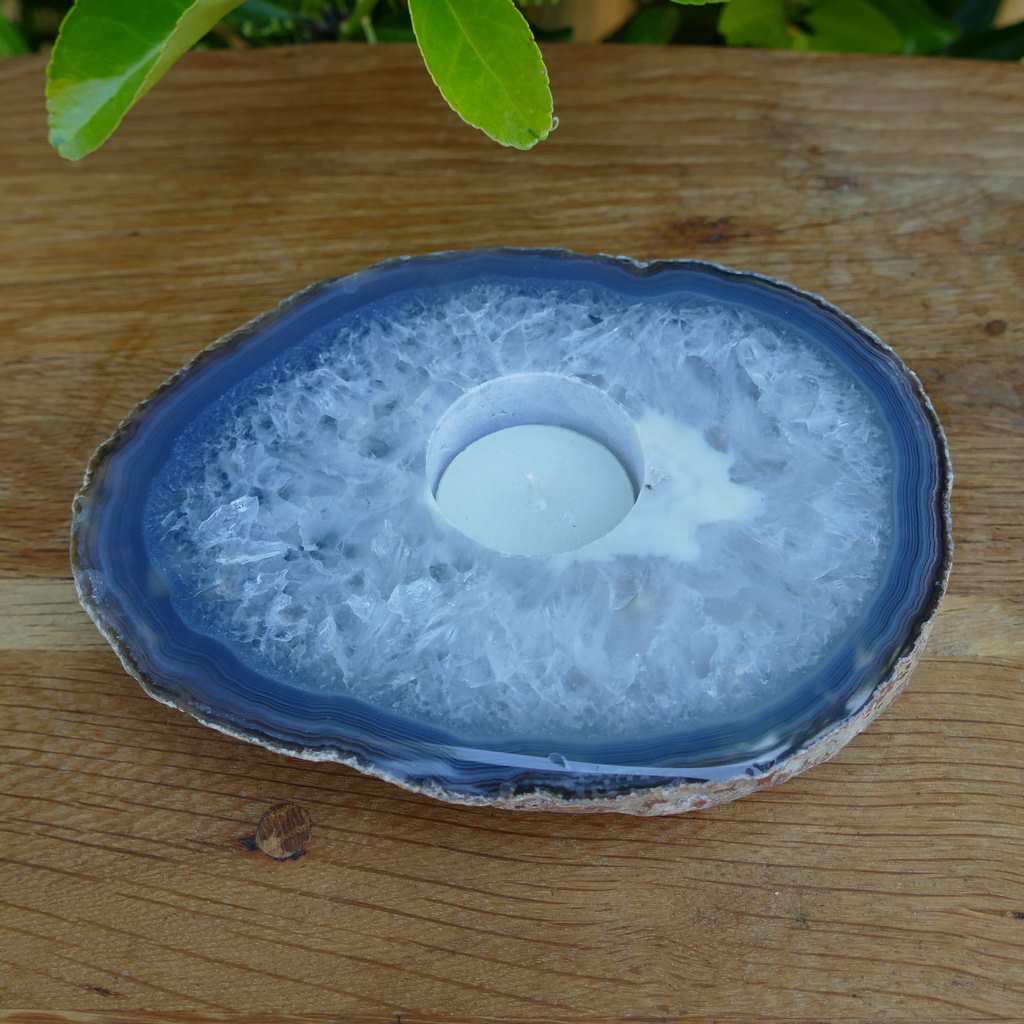 natural agate candle holder
