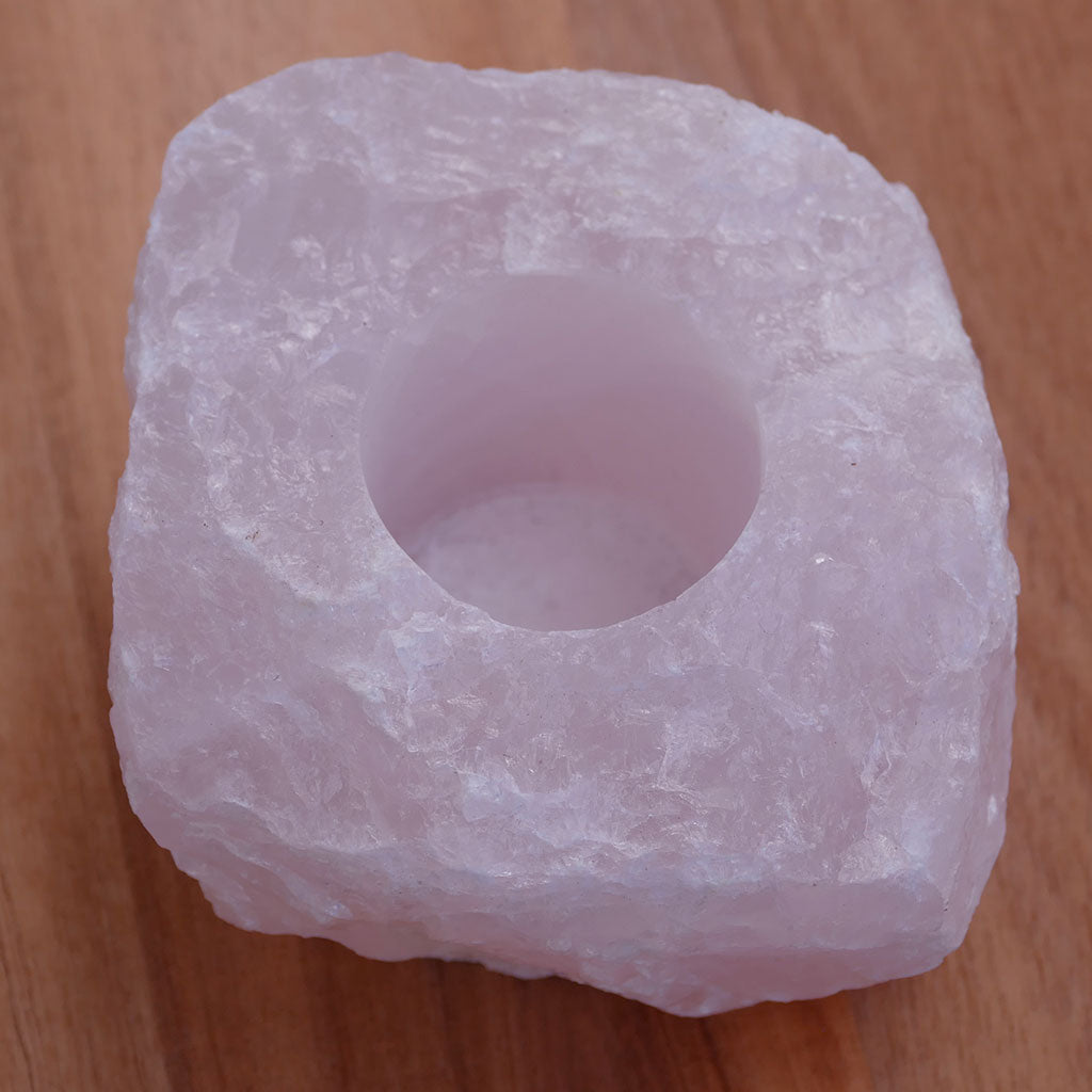tealight candle holder rose quartz
