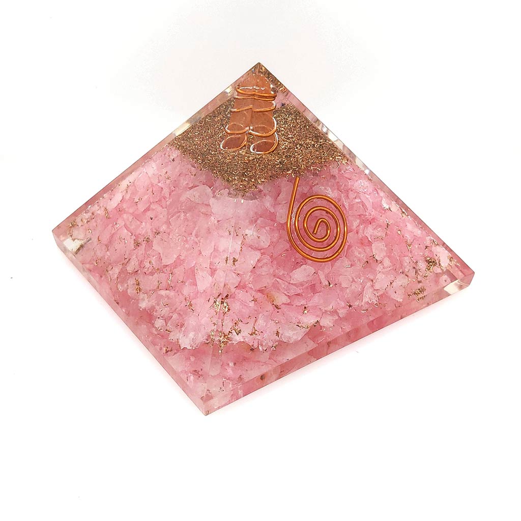 rose quartz orgonite pyramid