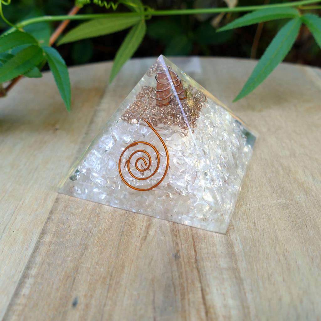 Orgonite Pyramid with Clear Quartz Crystals