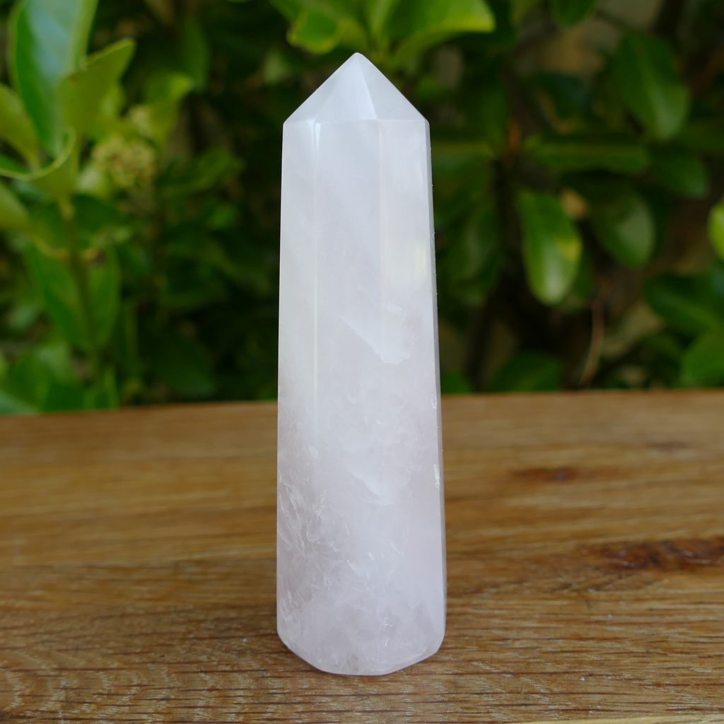Rose Quartz Point Healing Crystal Wand for Reiki