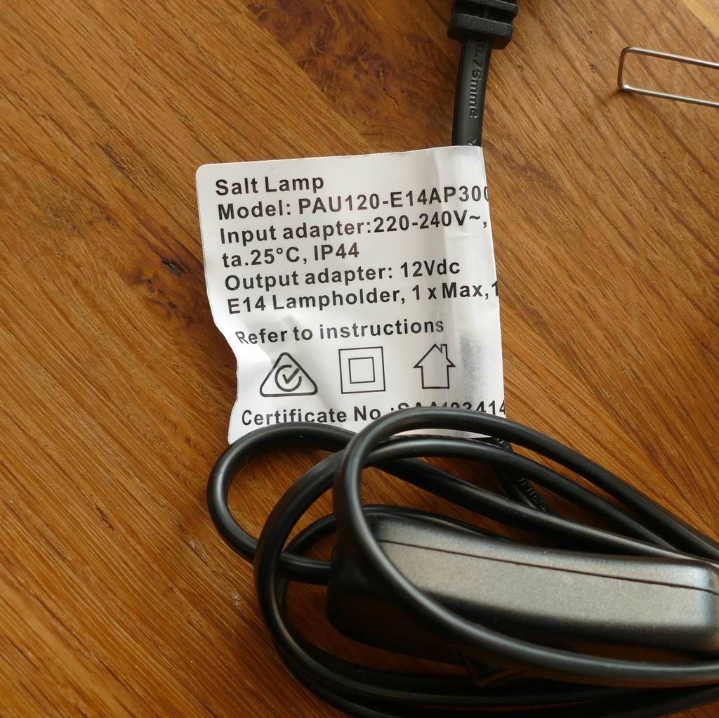 Power Cord for Salt Lamps (12Volt DC)