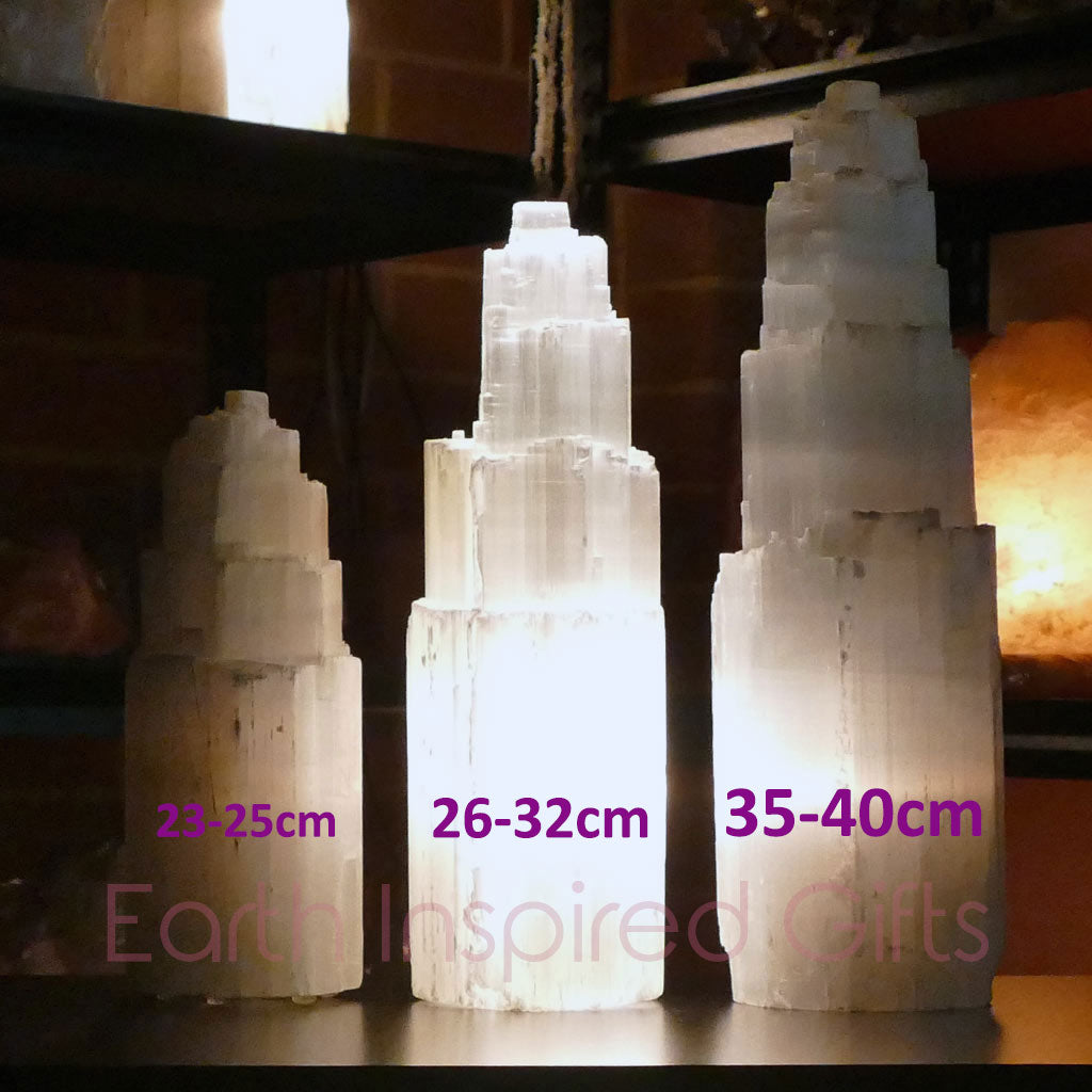 selenite tower lamp best sizes